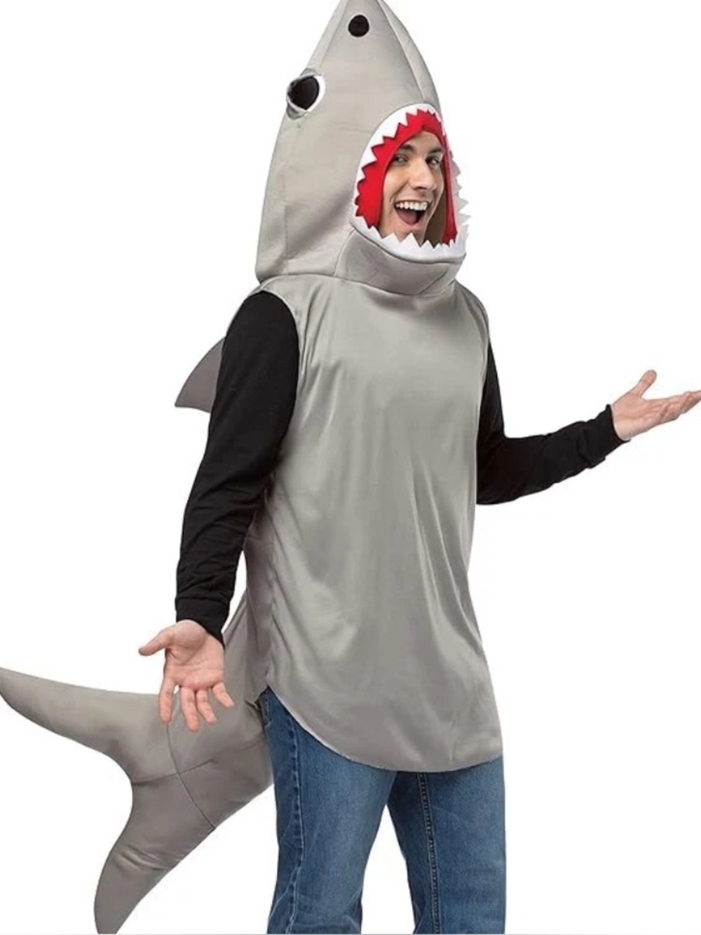 Rasta Imposta Shark Halloween Costume Unisex Adult Men Women Gray Jaws One Size
